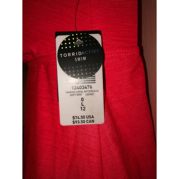 Torrid Coral Racerback Wireless Tankini Top - Picture 8 of 10